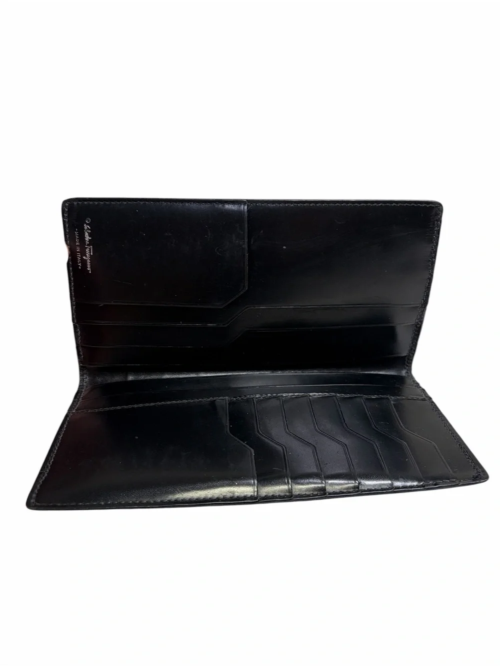 Salvatore Ferragamo Men's Black Leather Long Wallet
